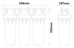 Atlas 3lü Boş Housing DP 10 TRIO 1” OT TS Filtre Kabı - 3