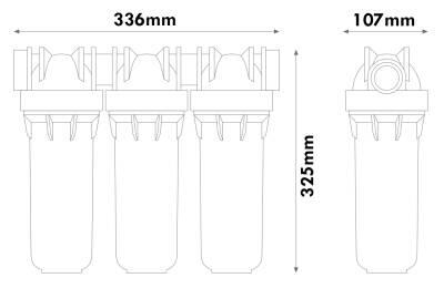 Atlas 3lü Boş Housing DP 10 TRIO 1” OT TS Filtre Kabı - 3