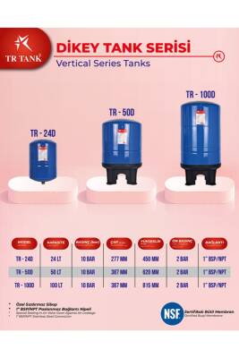 Hidrofor Genleşme Tankı 24 Litre Dikey Ayaklı Nsf Membranlı - 2