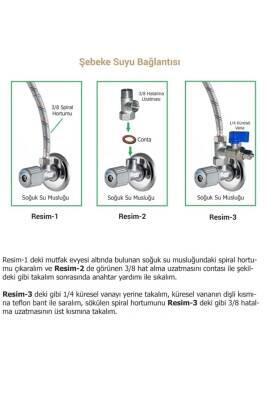 Su Arıtma Hat Alma Aparatı Ve Küresel Vanası 3/8 - 2